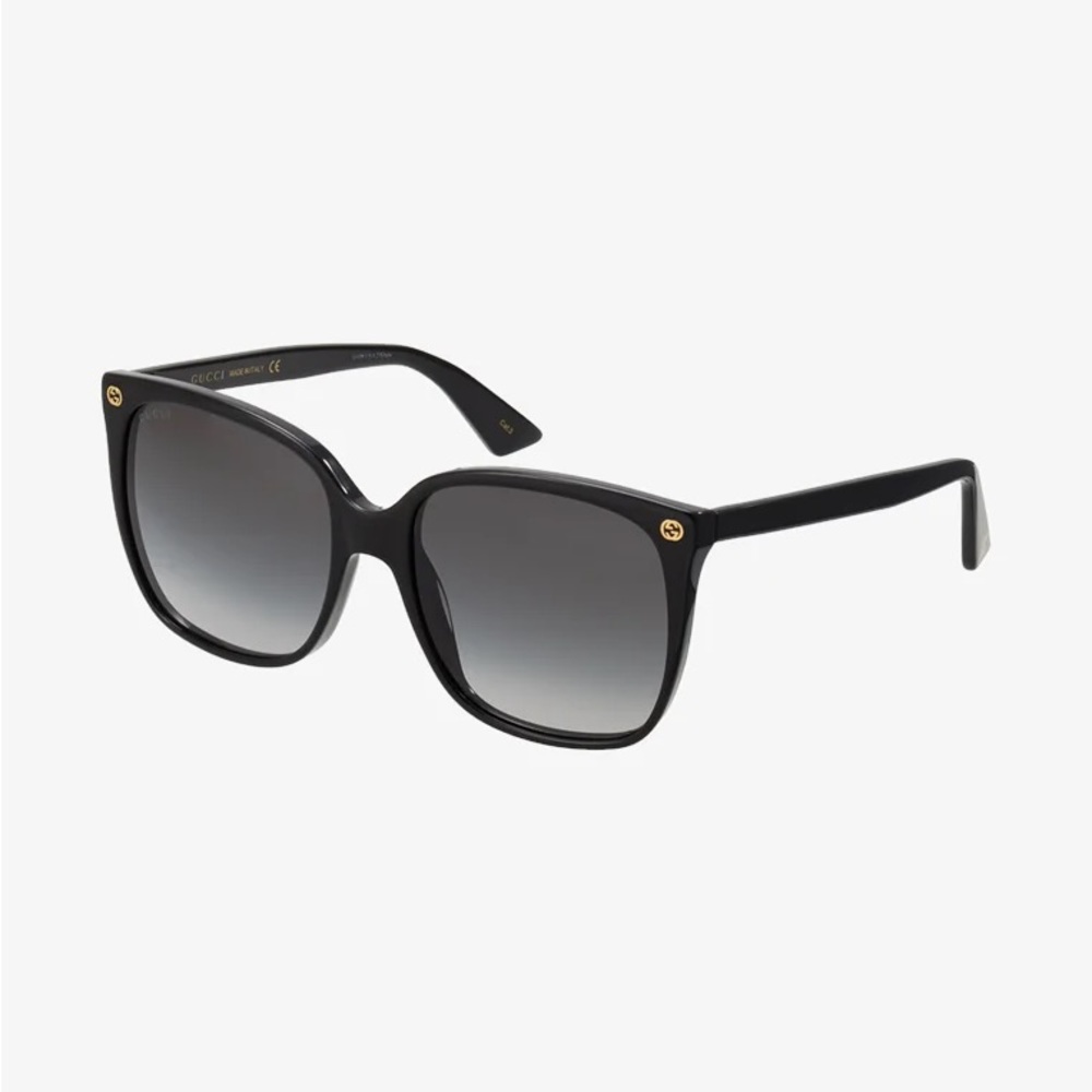 Gucci Black Gg0022s 001 Cat Eye Square Sunglasses - Picture 7 of 12